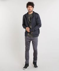 Camiseta-Masculina-Slim-Fit-Estampada-de-Folhagem-Manga-Curta-Gola-Careca-Verde-Militar-9456203-Verde_Militar_3