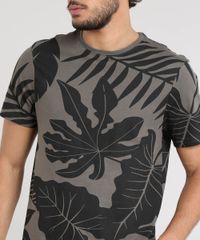 Camiseta-Masculina-Slim-Fit-Estampada-de-Folhagem-Manga-Curta-Gola-Careca-Verde-Militar-9456203-Verde_Militar_4