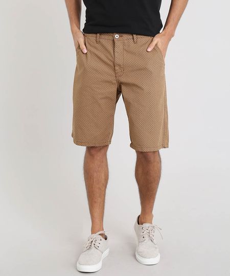 Bermuda-Masculina-Reta-Estampada-Mini-Print-com-Bolsos-Kaki-9444641-Kaki_1