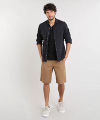 Bermuda-Masculina-Reta-Estampada-Mini-Print-com-Bolsos-Kaki-9444641-Kaki_3