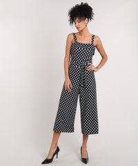 Macacao-Feminino-Pantacourt-Estampado-de-Poa-com-Faixa-de-Amarrar-Preto-9444548-Preto_1