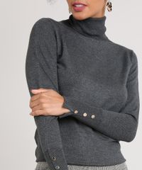 Sueter-Feminino-em-Trico-com-Botoes-Gola-Role-Cinza-Mescla-Escuro-9425763-Cinza_Mescla_Escuro_4 Sueter-Feminino-em-Trico-com-Botoes-Gola-Role-Cinza-Mescla-Escuro-9425763-Cinza_Mescla_Escuro_4
