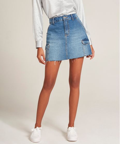 Saia-Jeans-Feminina-Curta-Cargo-Azul-Medio-9532113-Azul_Medio_1