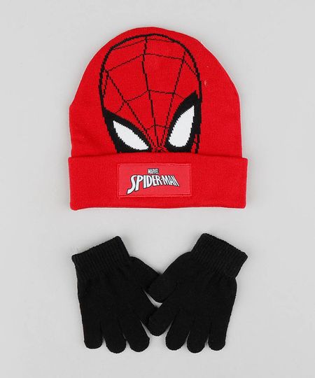 Kit-de-Gorro-Infantil-Homem-Aranha---Luvas-em-Trico-Vermelho-9361016-Vermelho_1