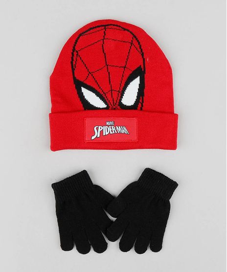 Kit-de-Gorro-Infantil-Homem-Aranha---Luvas-em-Trico-Vermelho-9361016-Vermelho_1