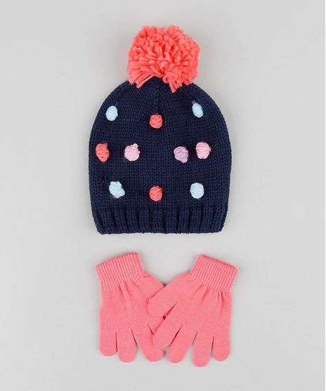 Kit-de-Gorro-Infantil-com-Pompom---Luva-em-Trico-Azul-Marinho-9361524-Azul_Marinho_1