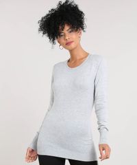 Sueter-Feminino-em-Trico-Manga-Longa-Gola-Redonda-Cinza-Mescla-Claro-8465830-Cinza_Mescla_Claro_1
