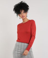 Sueter-Feminino-em-Trico-Manga-Longa-Gola-Redonda-Cobre-8465830-Cobre_1