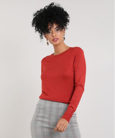 Sueter-Feminino-em-Trico-Manga-Longa-Gola-Redonda-Cobre-8465830-Cobre_1