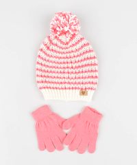 Kit-de-Gorro-Infantil-Listrado-com-Pompom---Luvas-em-Trico-Bege-Claro-9361522-Bege_Claro_1