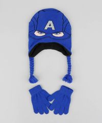 Kit-de-Gorro-Infantil-Capitao-America---Luvas-em-Trico-Azul-Royal-9361018-Azul_Royal_1