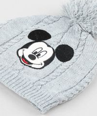 Kit-de-Gorro-Infantil-Mickey-com-Pompom---Luva-em-Trico-Cinza-Mescla-9361228-Cinza_Mescla_4