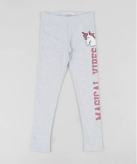 Calca-Legging-Infantil-com-Unicornio-Bordado-em-Paete-Cinza-Mescla-Claro-9504274-Cinza_Mescla_Claro_1