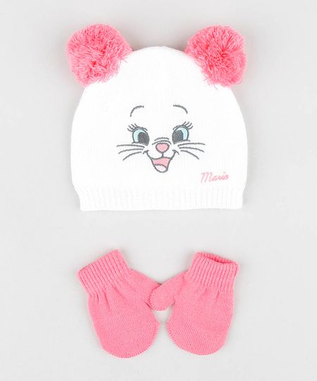 Kit de Gorro Infantil Marie com Pompom + Luvas em Tricô Off White - Único Menor preço em Kit de Gorro Infantil Marie com Pompom + Luvas em Tricô Off White - Único