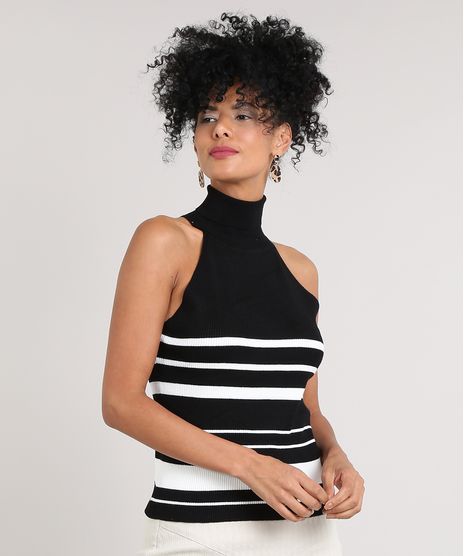 Regata-Feminina-Halter-Neck-Canelada-com-Listras-Gola-Role-Preto-9375418-Preto_1