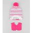 Kit-de-Gorro-Infantil-Estampado-Zigue-Zague-com-Pompom---Luva-em-Trico-Rosa-9361521-Rosa_1