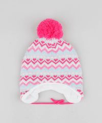 Kit-de-Gorro-Infantil-Estampado-Zigue-Zague-com-Pompom---Luva-em-Trico-Rosa-9361521-Rosa_3