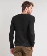 Sueter-Masculino-Slim-Fit-Mescla-Texturizado-em-Trico-Preto-9359030-Preto_2