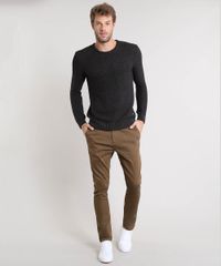 Sueter-Masculino-Slim-Fit-Mescla-Texturizado-em-Trico-Preto-9359030-Preto_3