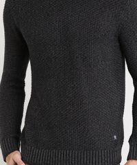 Sueter-Masculino-Slim-Fit-Mescla-Texturizado-em-Trico-Preto-9359030-Preto_4