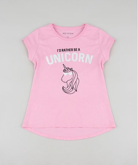 Blusa-Infantil--Unicorn--Manga-Curta-Decote-Redondo-Rosa-9463985-Rosa_1