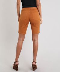 Bermuda-Ciclista-Feminina-de-Sarja-Caramelo-9543710-Caramelo_2