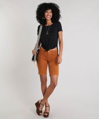 Bermuda-Ciclista-Feminina-de-Sarja-Caramelo-9543710-Caramelo_3