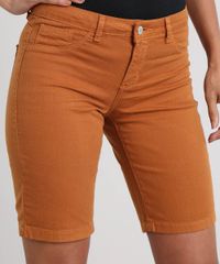Bermuda-Ciclista-Feminina-de-Sarja-Caramelo-9543710-Caramelo_4