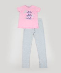 Pijama-Infantil--Unicorn-Mermaid-Princess--Manga-Curta-Rosa-9476365-Rosa_1