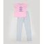 Pijama-Infantil--Unicorn-Mermaid-Princess--Manga-Curta-Rosa-9476365-Rosa_1
