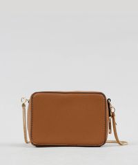 Bolsa-Feminina-Transversal-Pequena-com-Alca-Corrente--Caramelo-9227650-Caramelo_1