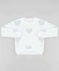 Sueter-Infantil-em-Trico-Felpado-Estampado-de-Coracoes-Off-White-9347810-Off_White_1