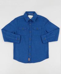 Camisa-Infantil-Estampada-Xadrez-com-Bolsos-Manga-Longa-Azul-9382073-Azul_1