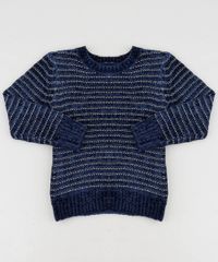 Sueter-Infantil-em-Trico-de-Chenille-com-Lurex-Azul-Marinho-9347621-Azul_Marinho_1