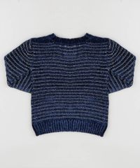 Sueter-Infantil-em-Trico-de-Chenille-com-Lurex-Azul-Marinho-9347621-Azul_Marinho_2