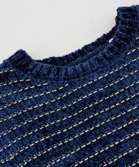 Sueter-Infantil-em-Trico-de-Chenille-com-Lurex-Azul-Marinho-9347621-Azul_Marinho_3