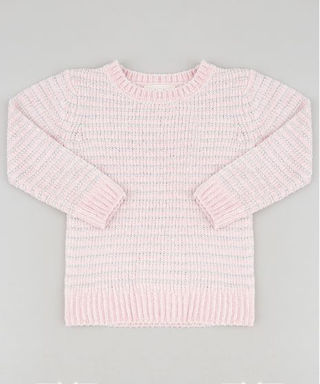 Sueter-Infantil-em-Trico-de-Chenille-com-Lurex-Rose-9347620-Rose_1