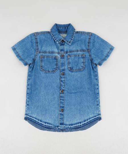 Camisa-Jeans-Infantil-com-Bolsos-Manga-Curta-Azul-Medio-9460121-Azul_Medio_1 Camisa-Jeans-Infantil-com-Bolsos-Manga-Curta-Azul-Medio-9460121-Azul_Medio_1
