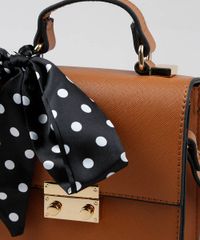 Bolsa-Feminina-Transversal-Pequena-com-Lenco-Estampado-de-Poa--Caramelo-9250428-Caramelo_6