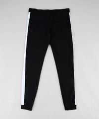 Calca-Infantil--No-Bad-Vibes--em-Moletom-com-Faixa-Lateral-Preta-9457381-Preto_2