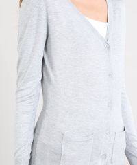 Cardigan-Feminino-em-Trico-com-Bolsos-Cinza-Mescla-Claro-8186176-Cinza_Mescla_Claro_4