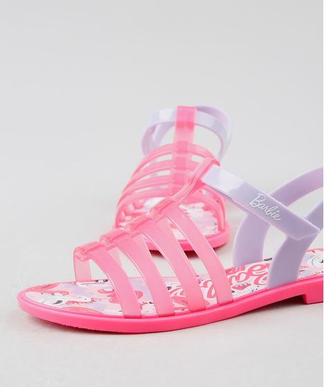 sandalia rosa neon