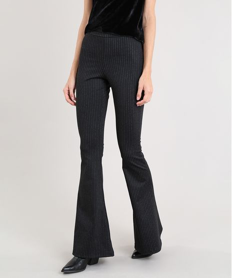 Calca-Feminina-Flare-Estampada-Risca-de-Giz-Preta-9504705-Preto_1