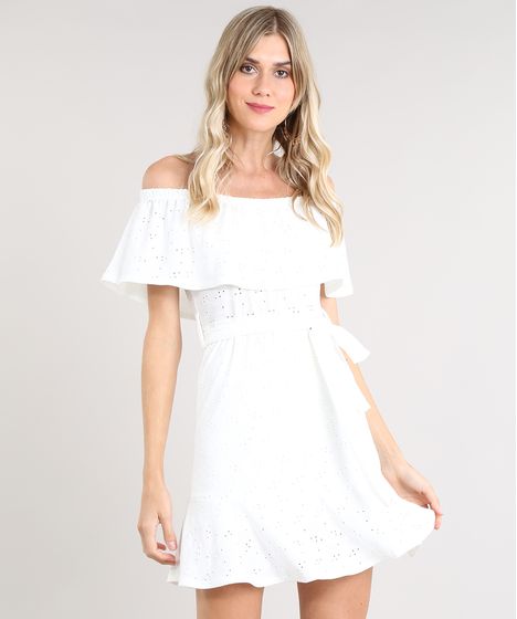 vestido branco curto ciganinha