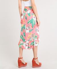 Saia-Feminina-Midi-Mullet-Estampada-Floral-com-Babado-Coral-9503995-Coral_2