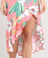 Saia-Feminina-Midi-Mullet-Estampada-Floral-com-Babado-Coral-9503995-Coral_4