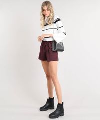 Short-Feminino-Clochard-Estampado-Xadrez-com-Cinto-Vinho-9482510-Vinho_3