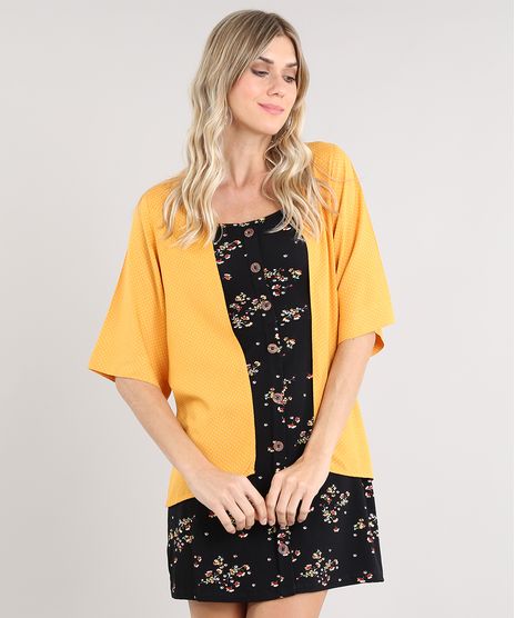 Kimono-Feminino-Estampado-de-Poa-Manga-Curta-Mostarda-9492015-Mostarda_1