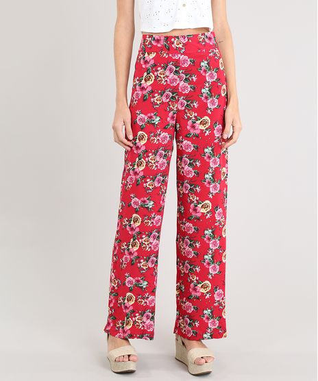 Calca-Pantalona-Feminina-Estampada-Floral-Vermelha-9461509-Vermelho_1
