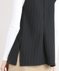 Colete-Feminino-Longo-Estampado-Risca-de-Giz-com-Fendas-Preto-9502290-Preto_4